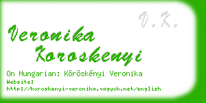 veronika koroskenyi business card